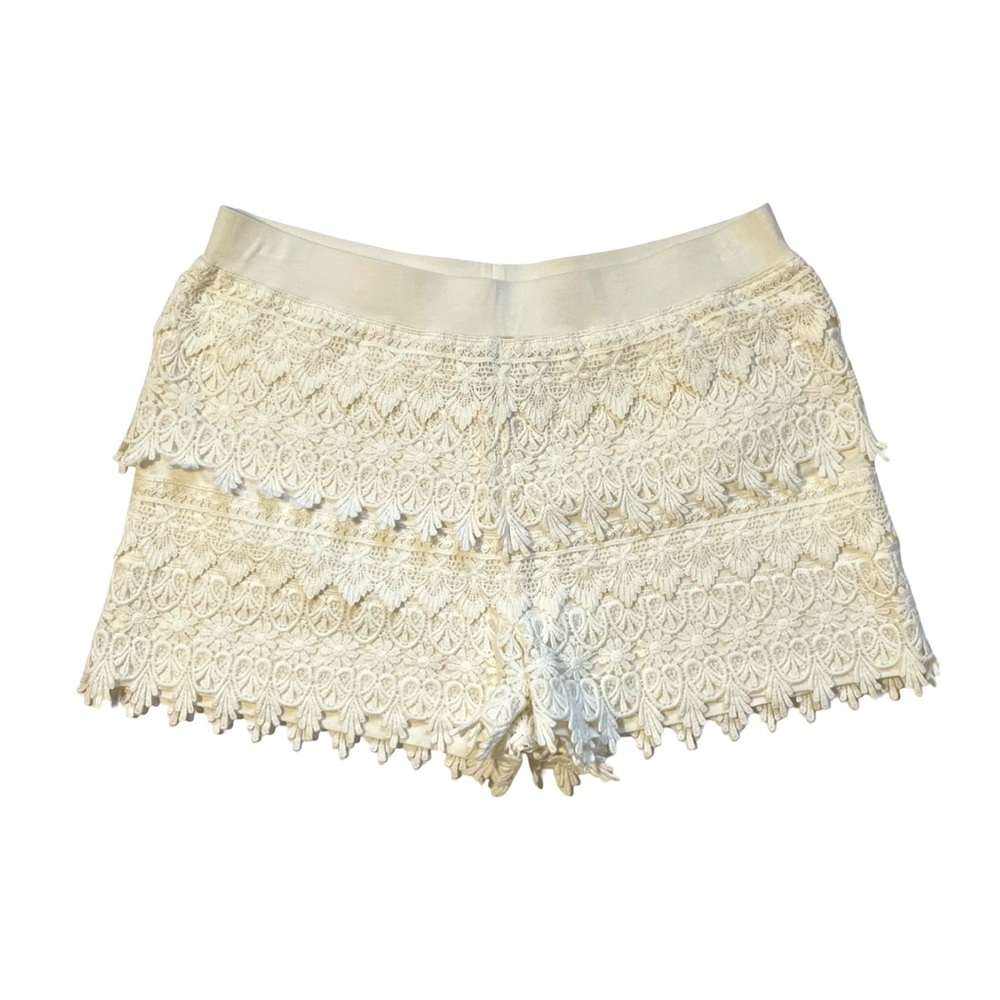 Express Ivory Lace High Waist Shorts Size Small - Picture 3 of 6